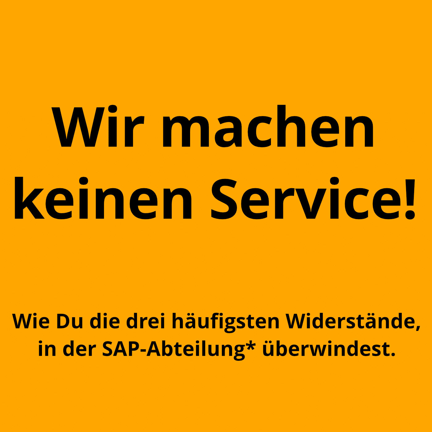 Wir machen SAP - keine Services