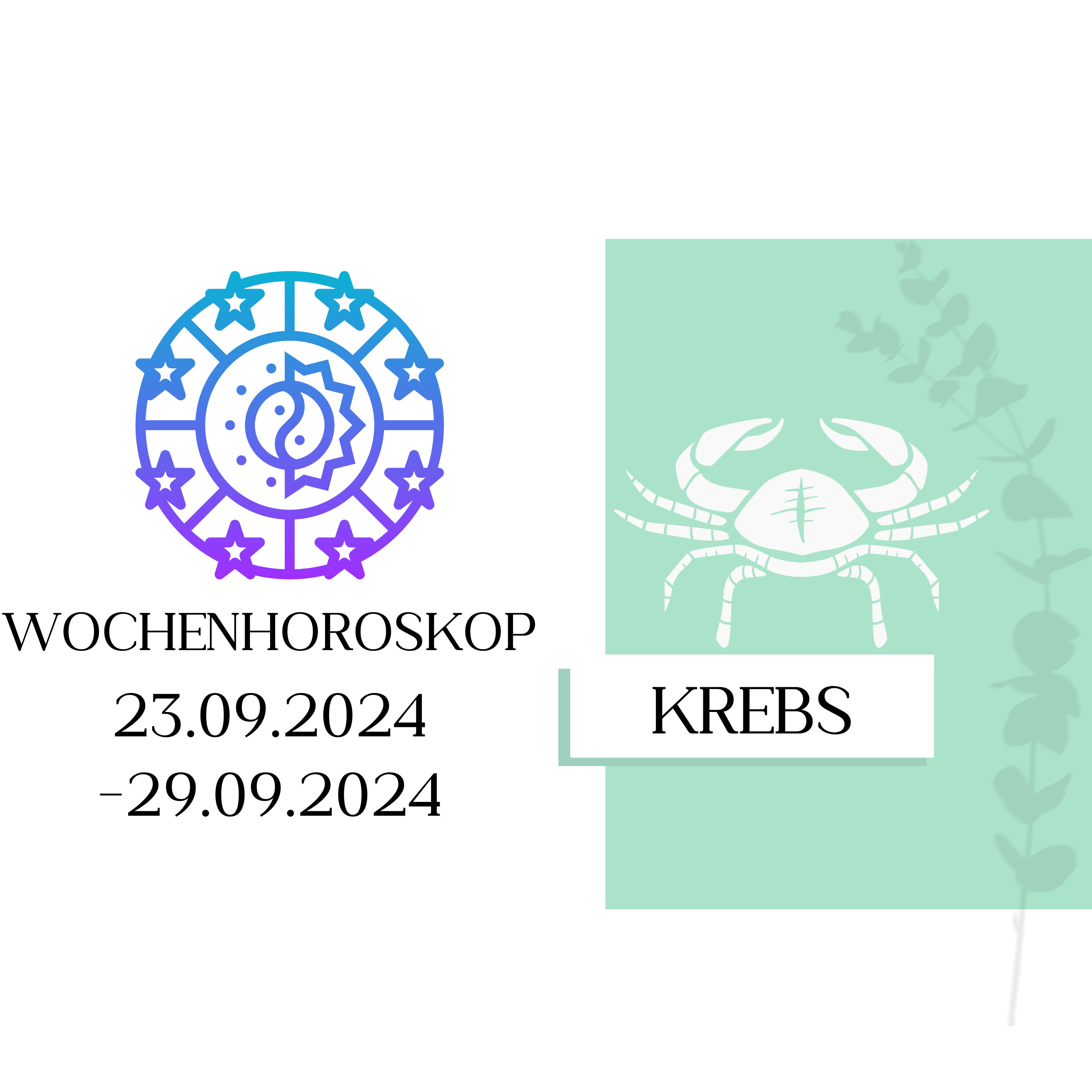 Wochenhoroskop - Krebs | 23.09.-29.09.24 | KW 39/2024
