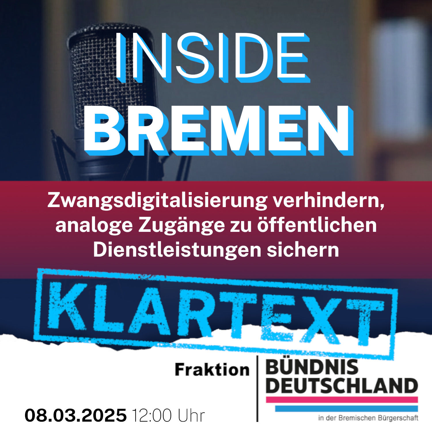 Zwangsdigitalisierung verhindern, analoge Zugänge zu öffentlichen Dienstleistungen sichern