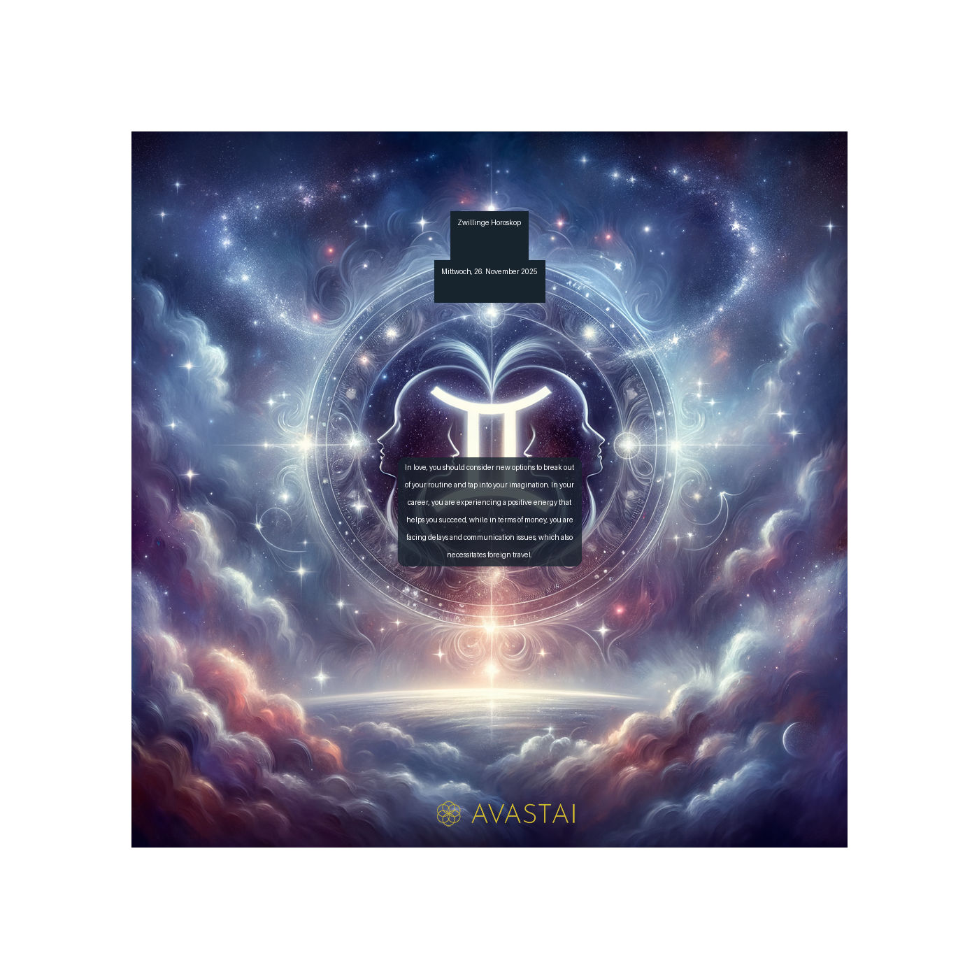 Zwillinge Horoskop für den Mittwoch, 26. November 2025: