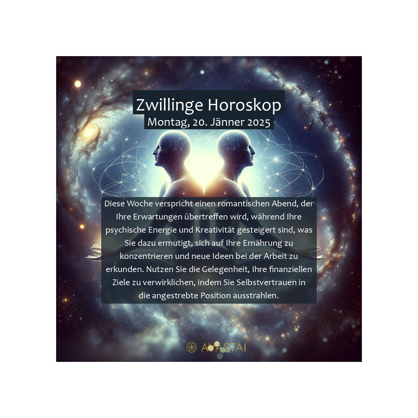 Zwillinge Horoskop für den Montag, 20. Jänner 2025: