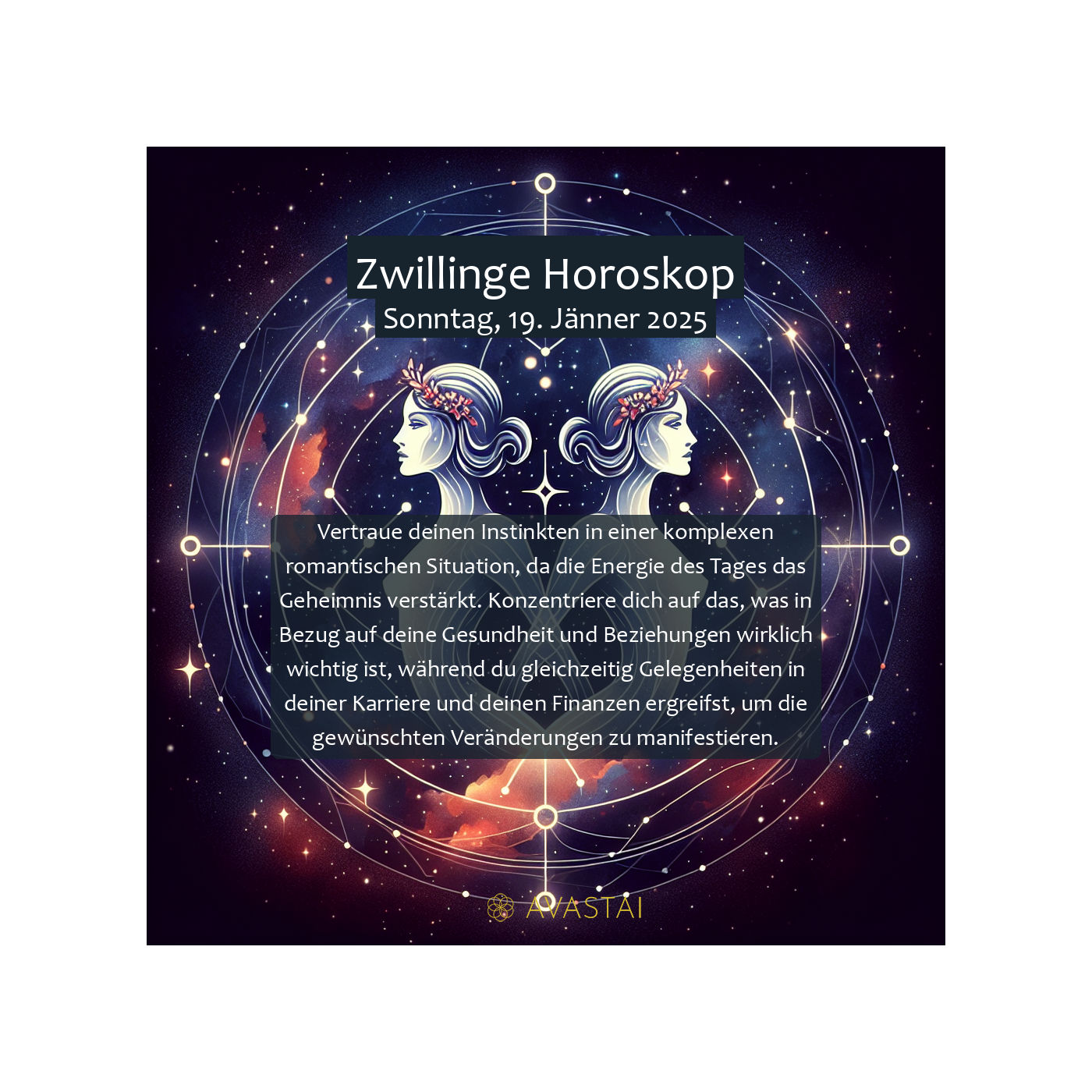 Zwillinge Horoskop für den Sonntag, 19. Jänner 2025: