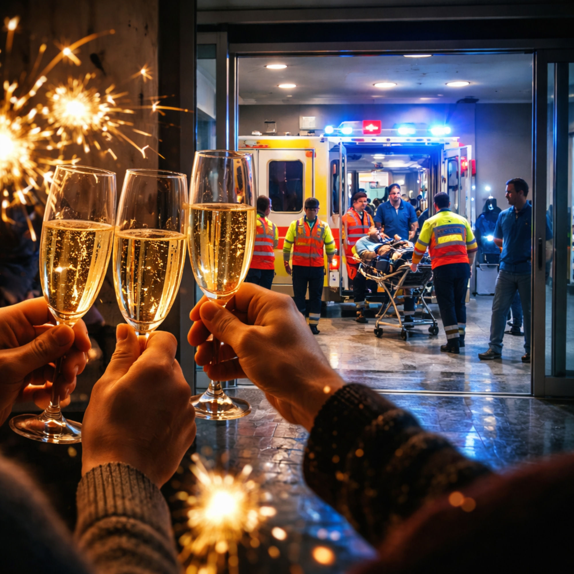 Zwischen Sektglas und Blaulicht - Wenn alle „Prost“ sagen und andere arbeiten müssen